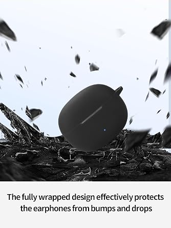 Compatible with Edifier R1 True Wireless Noise Cancelling Earphones,Premium Silicone Shockproof Protection Skin Touch Charging Port Accessible, Front LED Visible with Lanyard,Black.