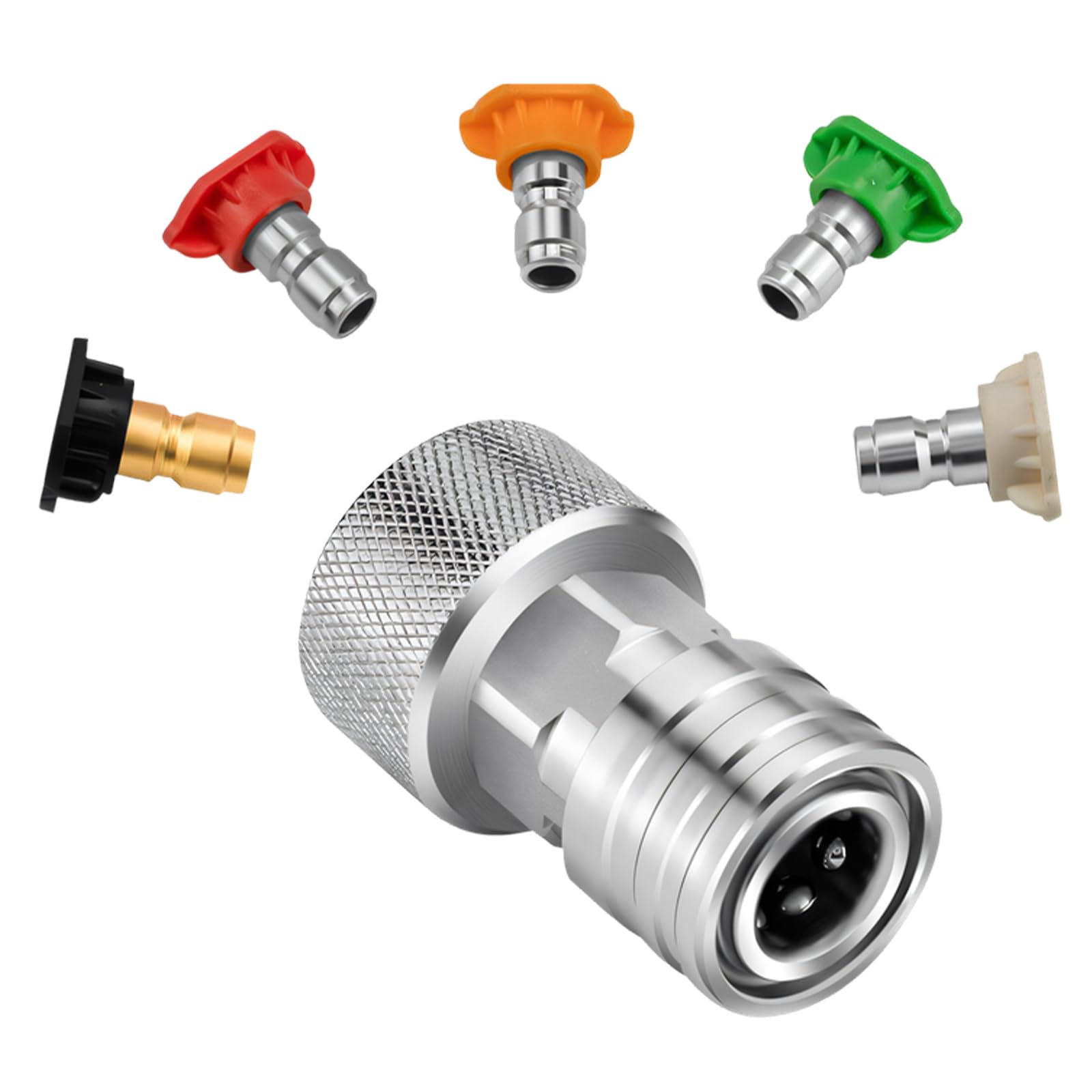 LUCKGONI Stainless Steel Garden Hose Adapter Quickly Connects Fitting For High Pressures Washer And Outdoor Use