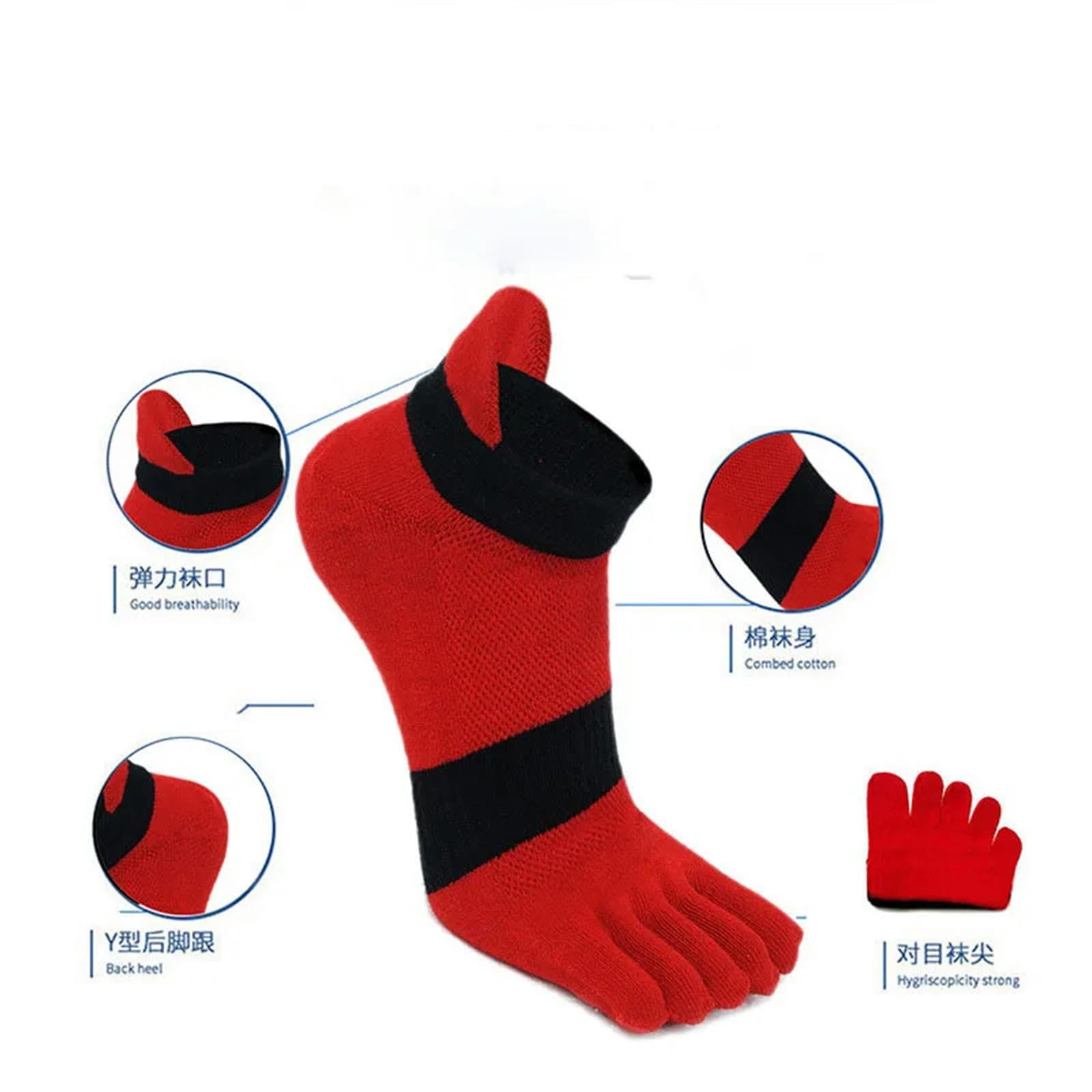 Calzini 5 Coppie Calzini da Uomo A Cinque Dita Grandi Calze da Mash di Cotone A Maglia Corta Traspirante-5 Coppie Grigio Scuro-Io 43-47