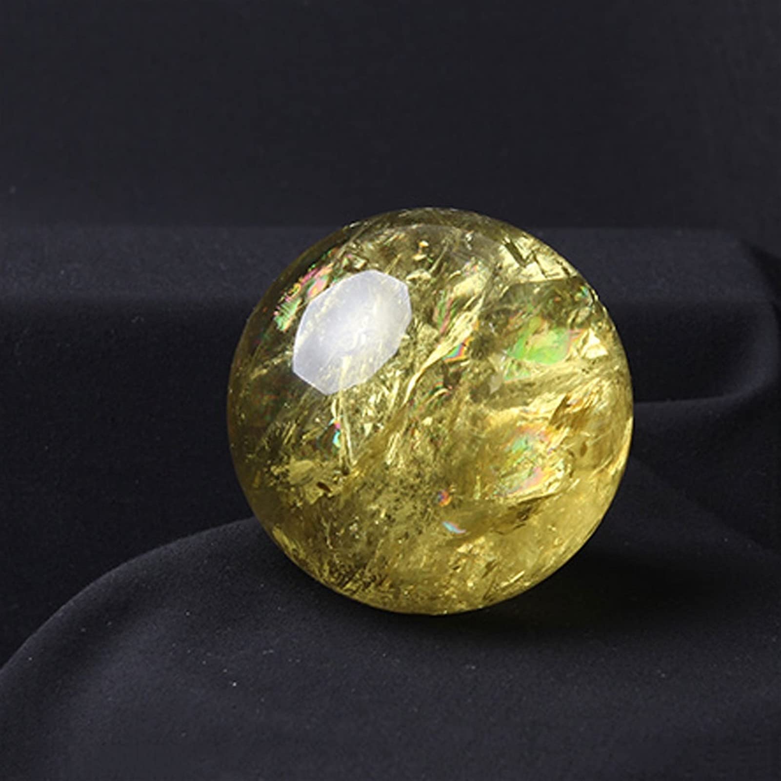 bola de cristal (en la magia occidental) Bola de cristal amarillo feng shui divination bola de cristal afortunado afortunado afortunado oficina decoración de la oficina bola de cristal(A8cm/3.14in)