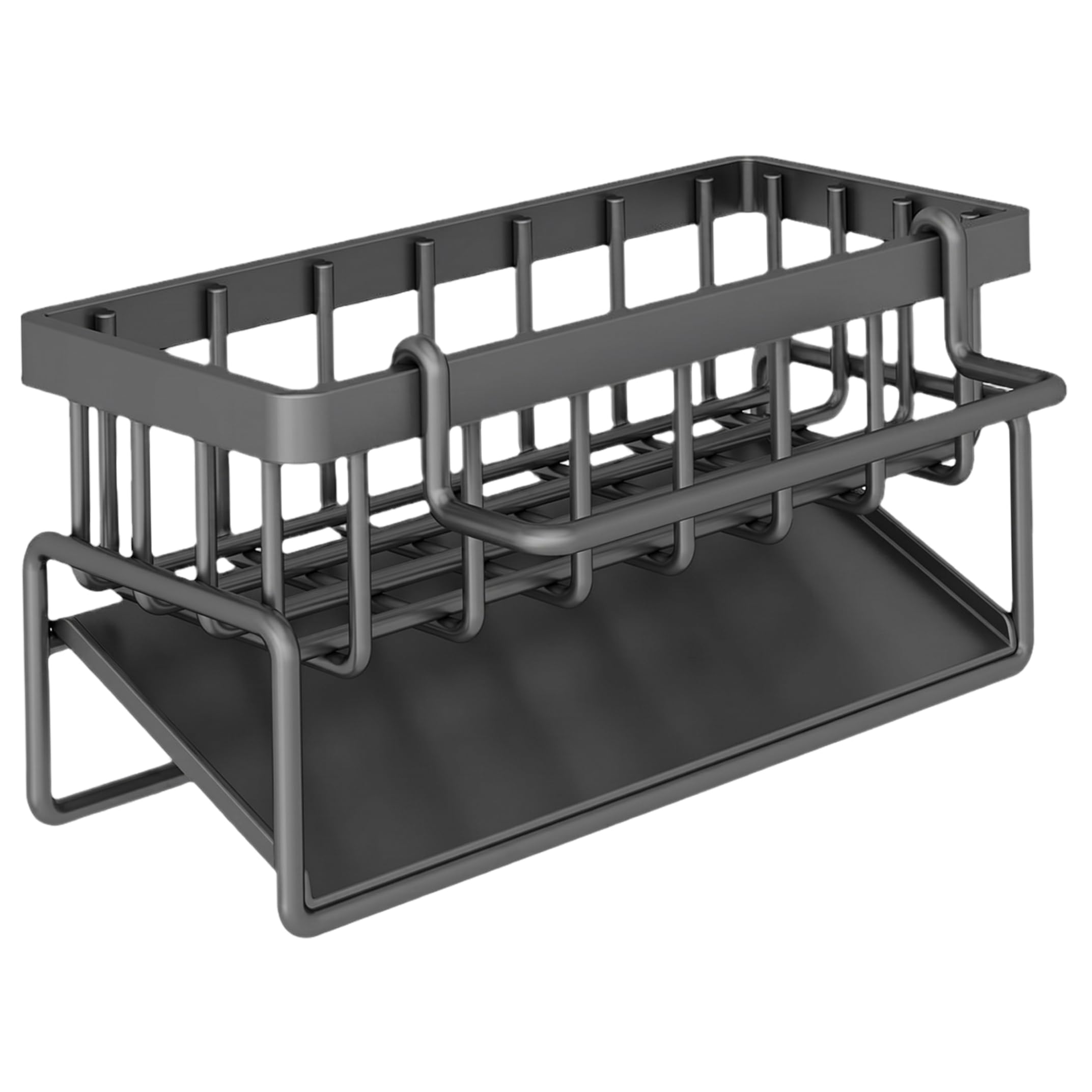 DAGLLGEW Kitchen Sink Caddy with Drain Tray for Sponge, Gray