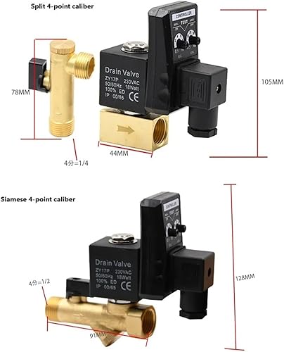 Miniatura 2 de Compresor de aire válvula de drenaje electrónico controlador temporizador 220v tanque de almacenamiento de gas automático 4 puntos válvula solenoide