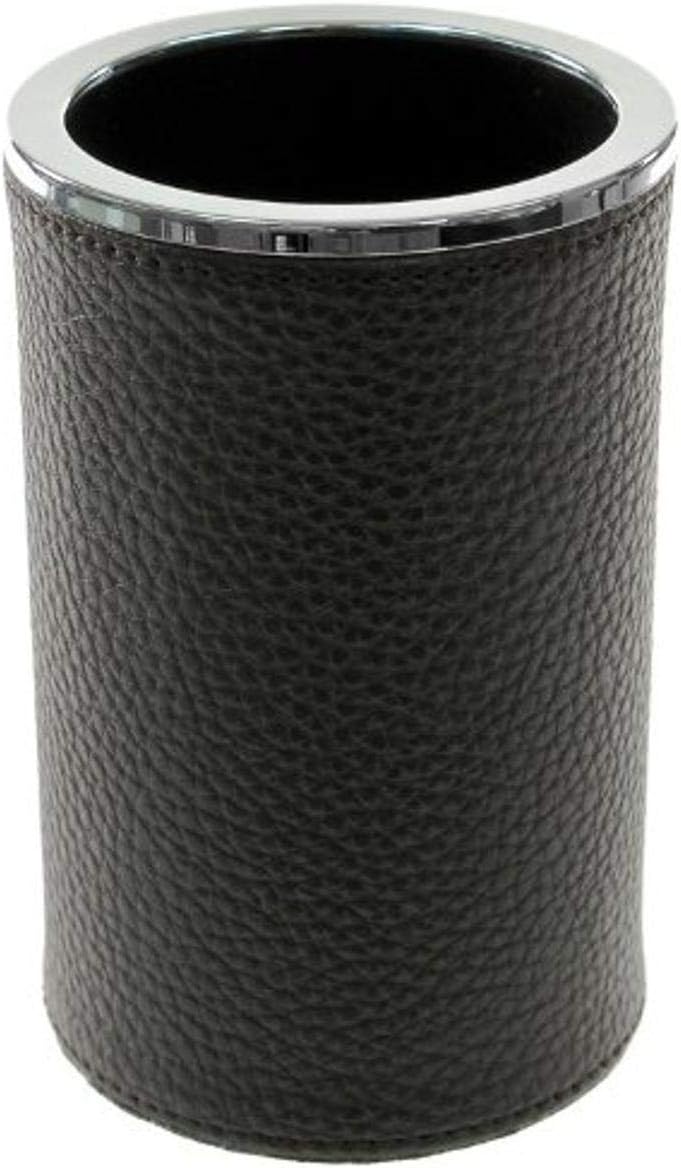 Gedy Alianto Color Round Toothbrush Holder Made From Faux Leather, Wenge