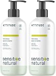ATTITUDE Savon à la main pour peau sensible avec de l'avoine, fabriqué au Canada, EWG Vérifié, testé dermatologiquement, végétalien, parfum de jasmin doux, 473 mL
