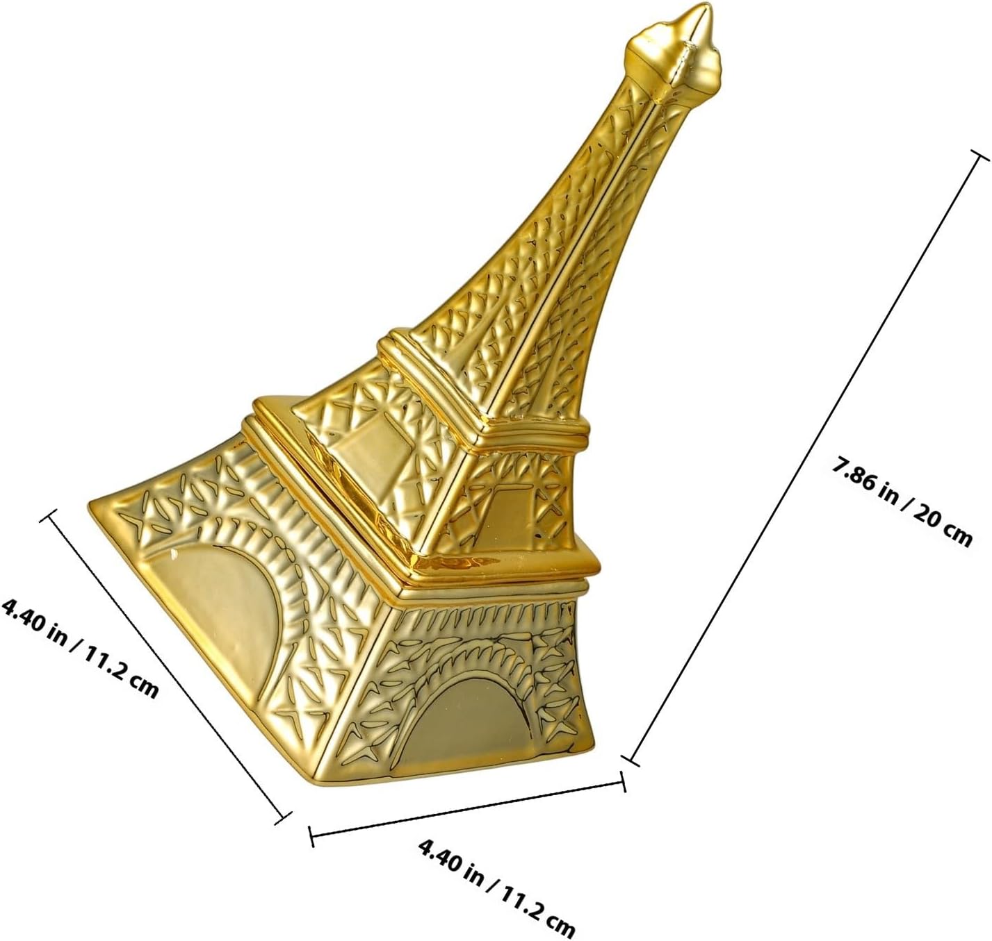 Creative Pyramid Jewelry Storage Box Ceramic Whiteware Golden Decor image 2