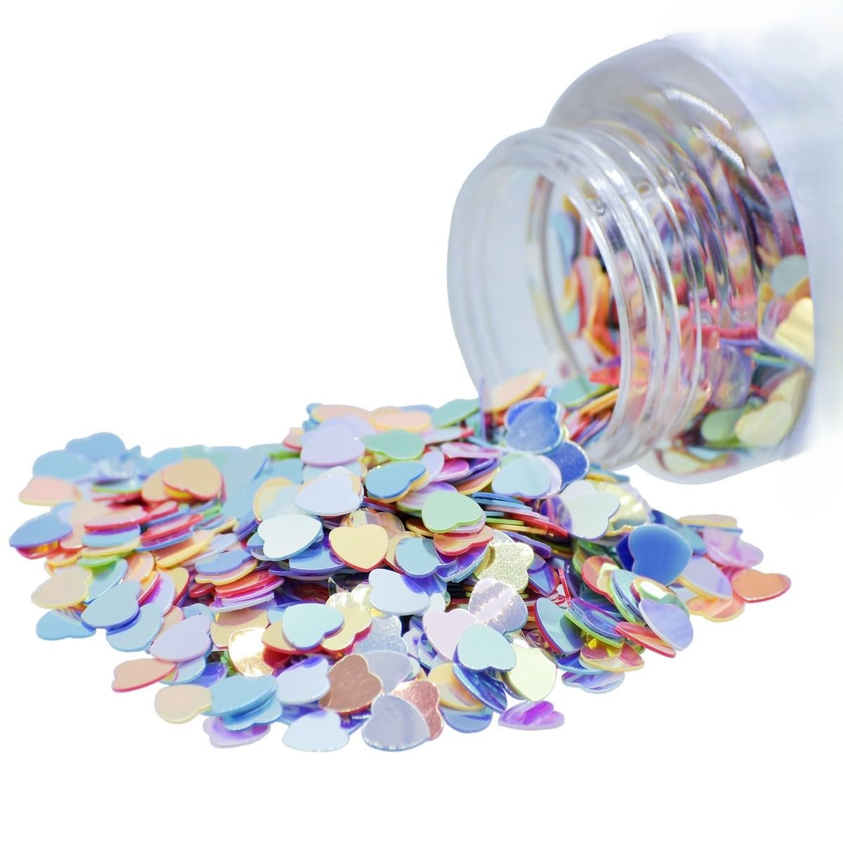 Aadyacrafts Multicolour Heart Shaped Sequins, 5mm, Iridescent Decorative Craft, 20g, JDSM09-image-38