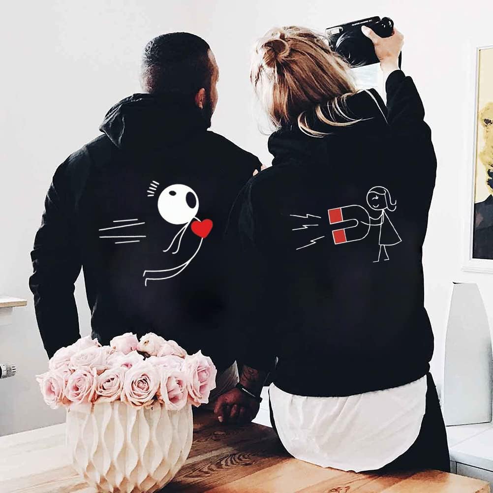 King Queen Hoodie Jumper for Couple Valentine's Day His and Her