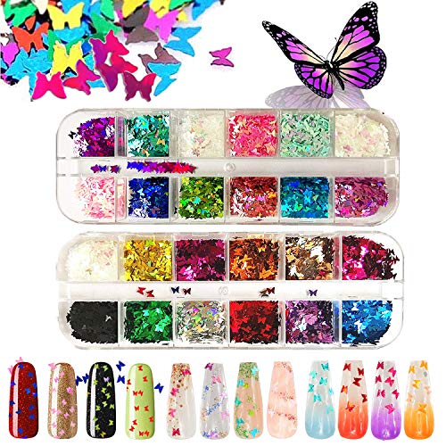 Flame Reflections Nail Stickers - 24PCS Halloween Holographic Fire Flame Nail Art Decals DIY Nail Foils Tape Adhesive Decoration for Nails Manicure