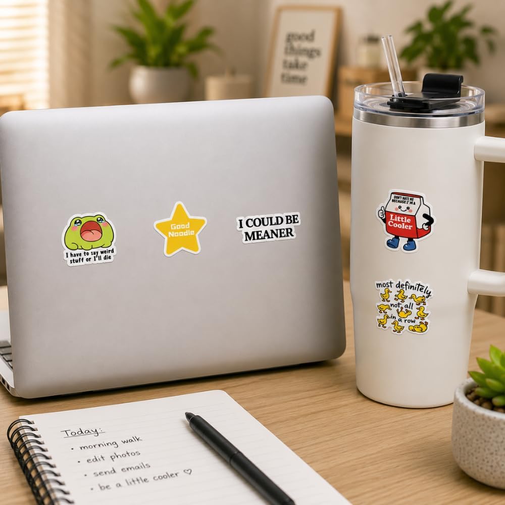 NEW 2026 Funny Stickers Pack 120PC Bulk Set Cute Cool Novelty Meme Decals Waterproof Vinyl Stickers for Laptop Water Bottle Phone Luggage Scrapbook Journal Accessories Decorative for Men Women Adults image 3