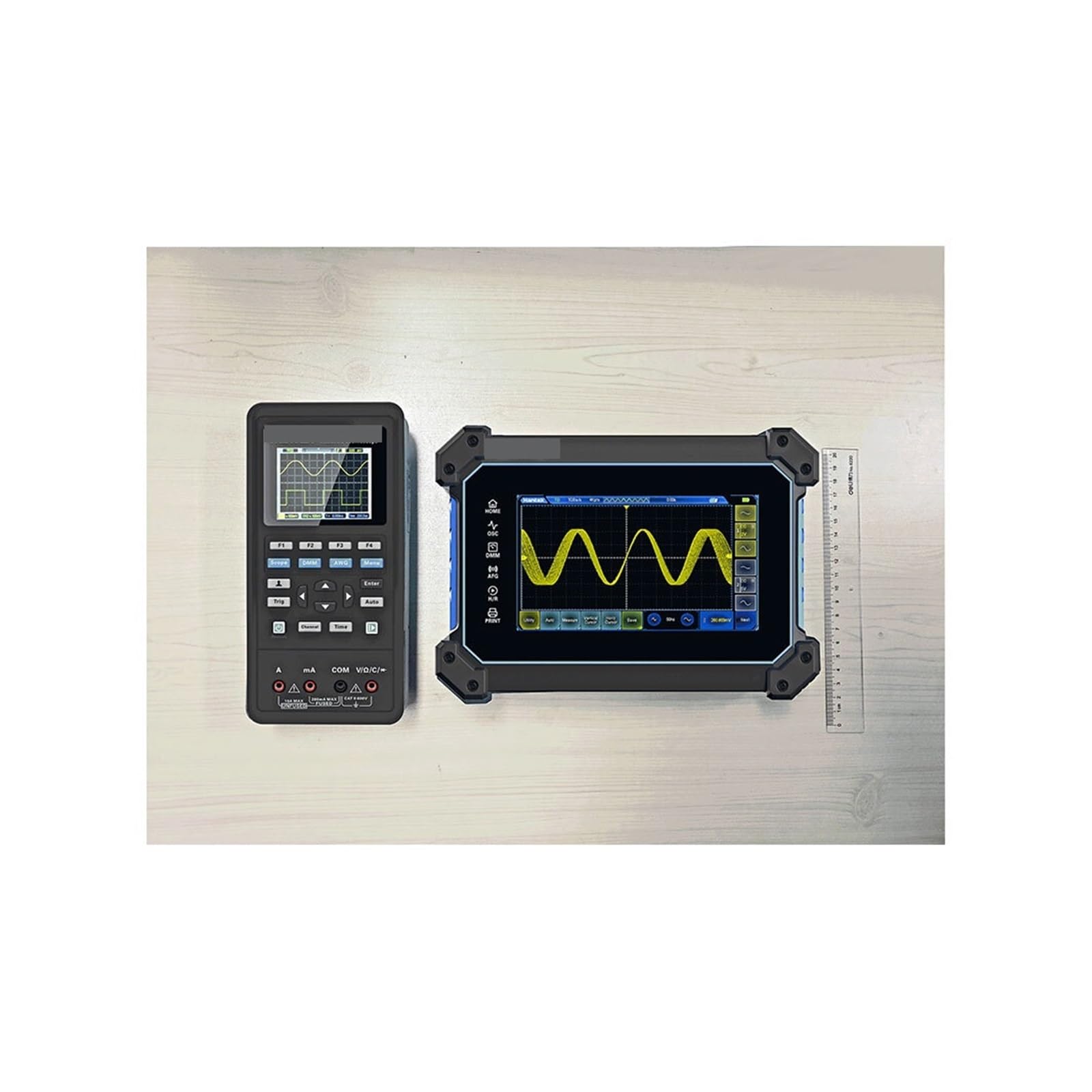 Oscyloskop, TO1254D Oscyloskop cyfrowy z ekranem dotykowym Przenośny 4-kanałowy oscyloskop USB + źródło sygnału + Tester multimetru(TO1254D)