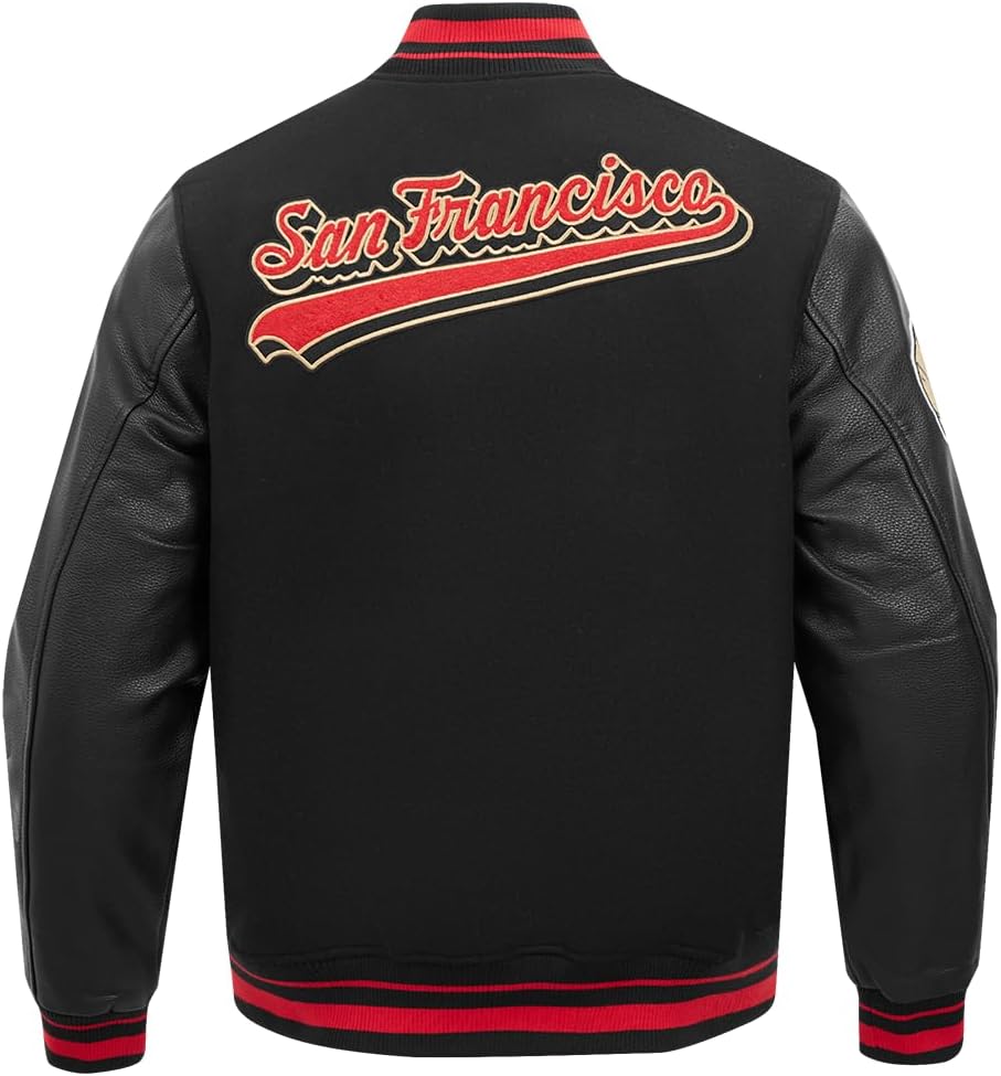 Pro Standard Mens NFL Script Tail Varsity Jacket - Image 6