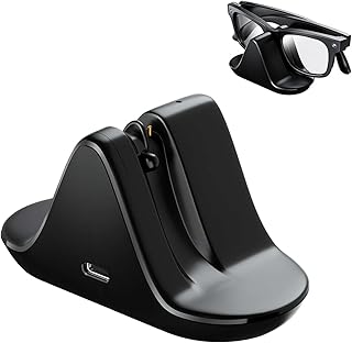Charging Base Station for Ray Ban Smart Glasses, Portable Charging Dock with LED Indicator, ABS Charger Holder for Home, Office, Car & Travel (Glasses Not Included)