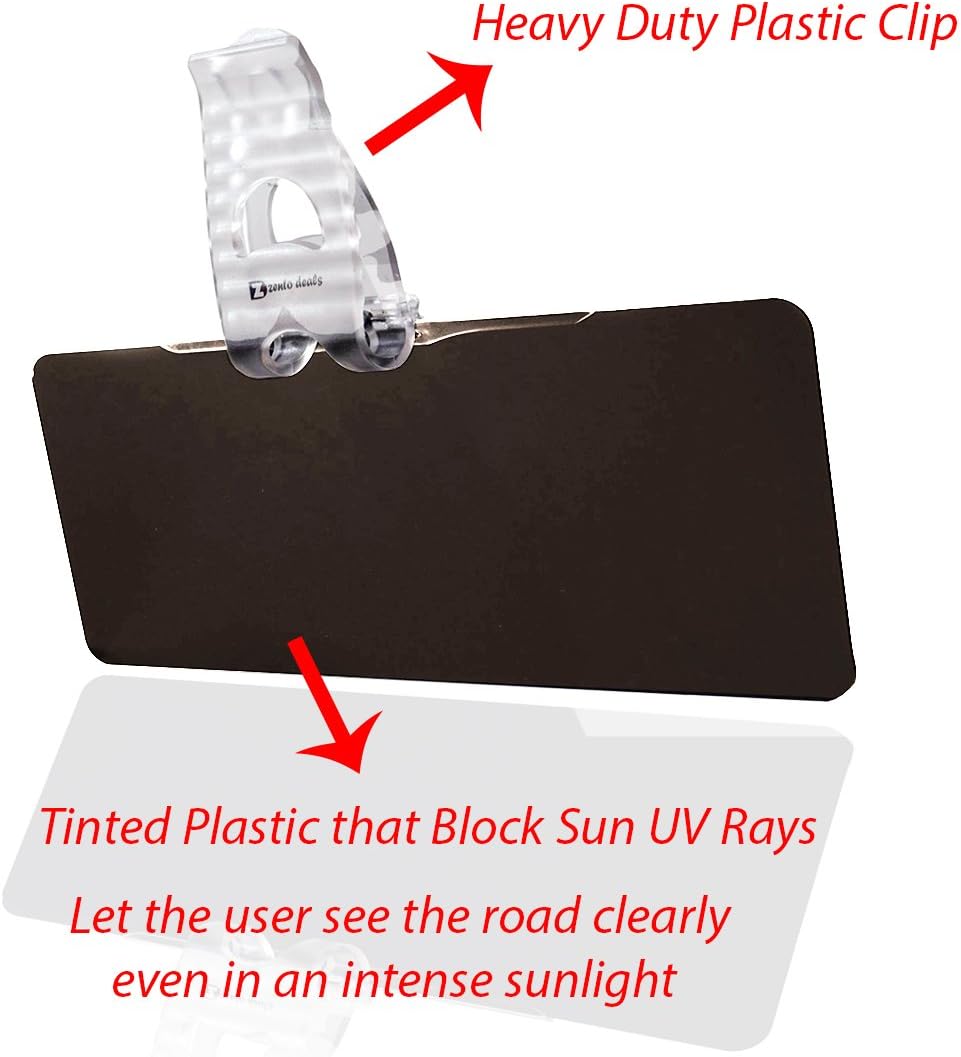 Tinted Windshield Car Sun Visor- Extender or truck Anti-glare Window Sun Shade and UV rays Blocker By Zento Deals