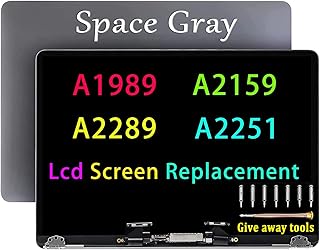 Screen Replacement Compatible with MacBook Pro A1989 A2159 A2289 A2251 Retina LCD Screen Display Assembly EMC 3358 3214 3301 3348 (Space Grey)