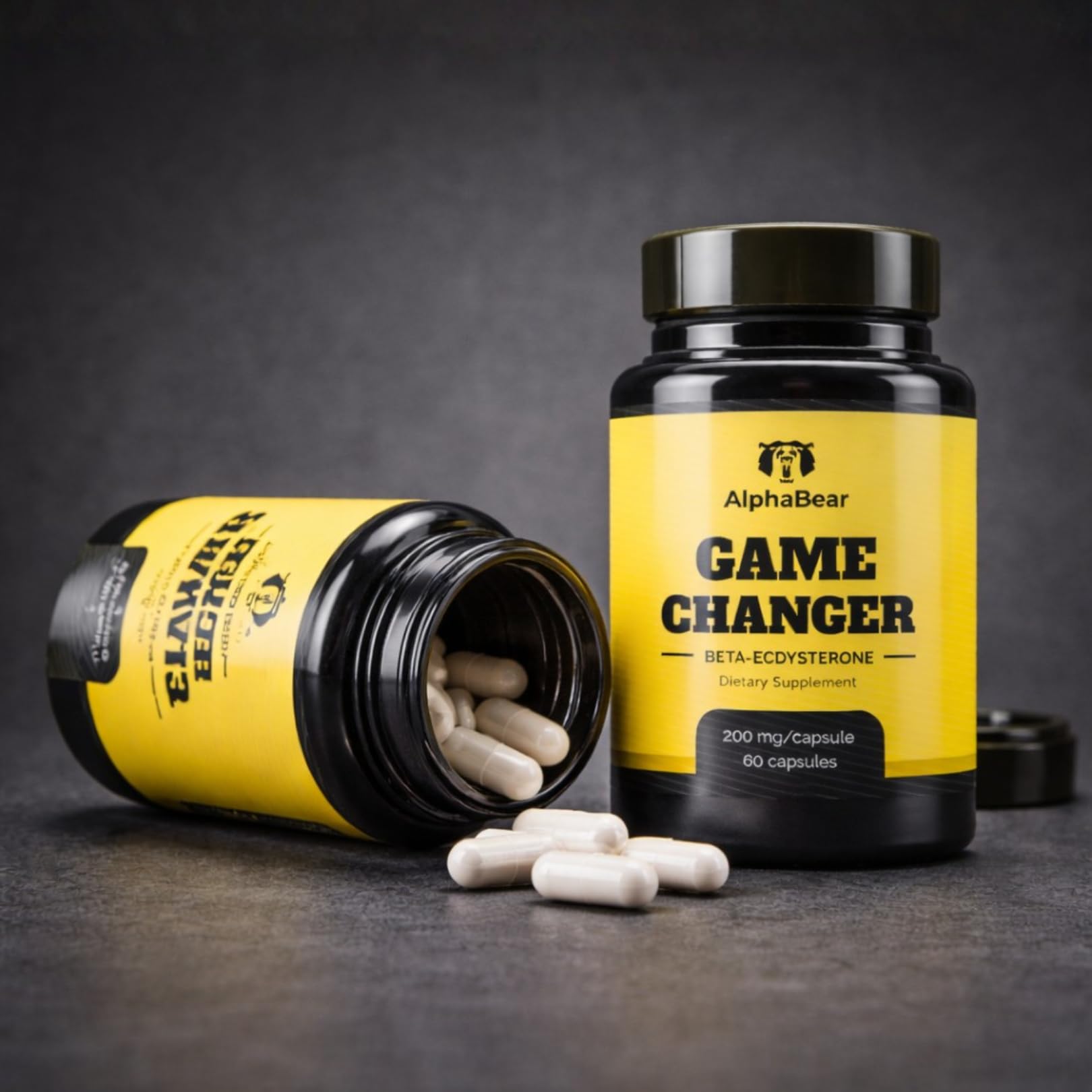 AlphaBear Gamechanger Beta-Ecdysteron Kapseln, 60 Kapseln, Pflanzliches Supplement aus Cyanotis Arachnoidea, Vegan, Made in Germany
