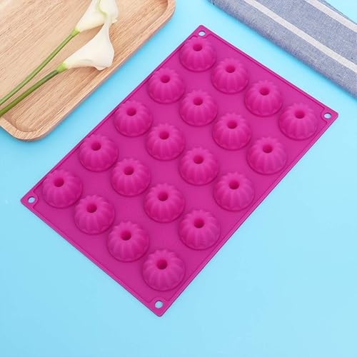 Miniatura 4 de DOITOOL Molde de silicona para hornear 20 cavidades, molde de jalea Savarin Cake Stick Mold Mini Muffin Tin Chocolate Mold Tray Cupcake Mold para el