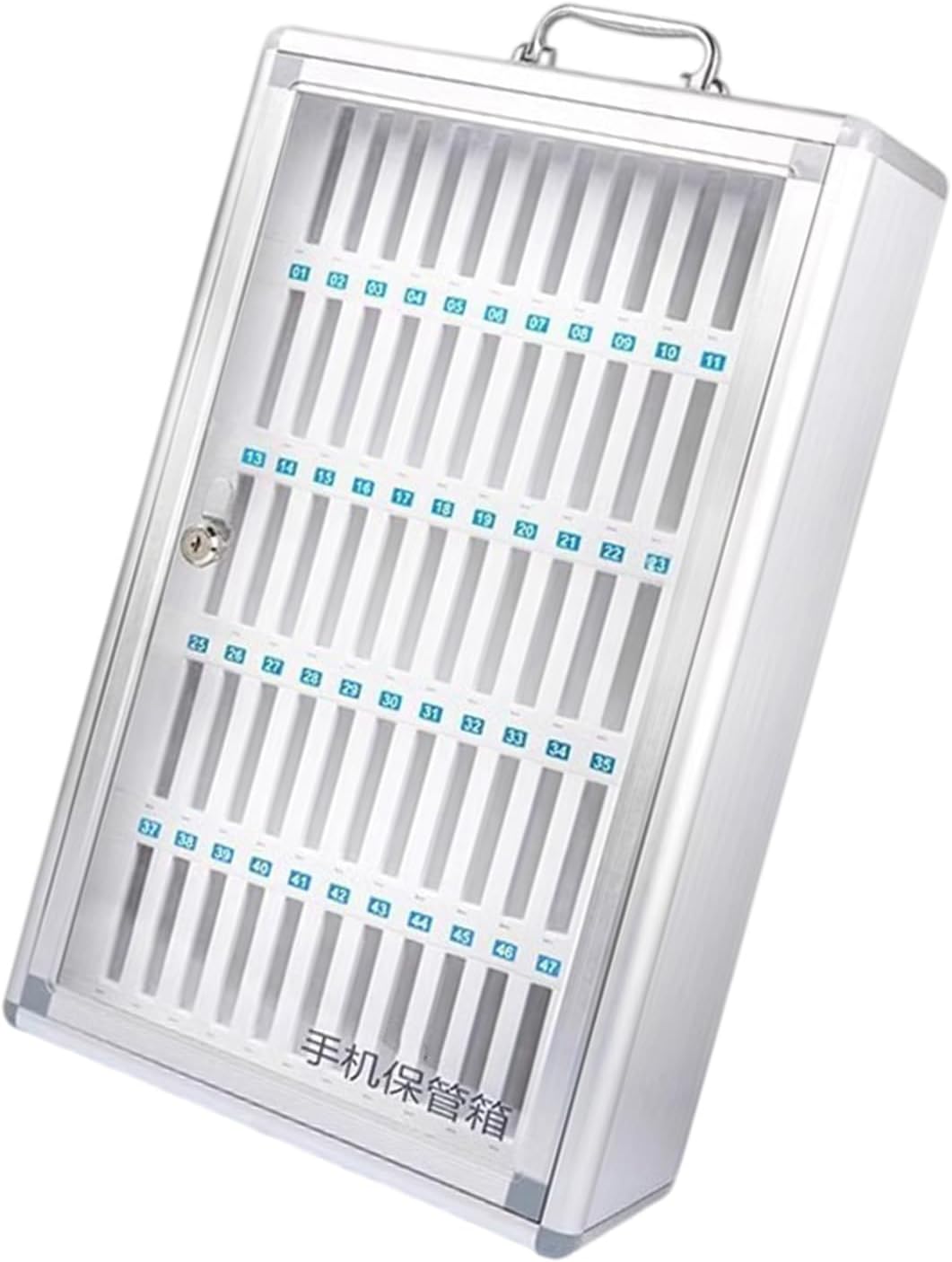 Multipurpose Phone Locker with Comfort Handle Portable Aluminum Alloy Box Secure for Individual Device Storage Light Box