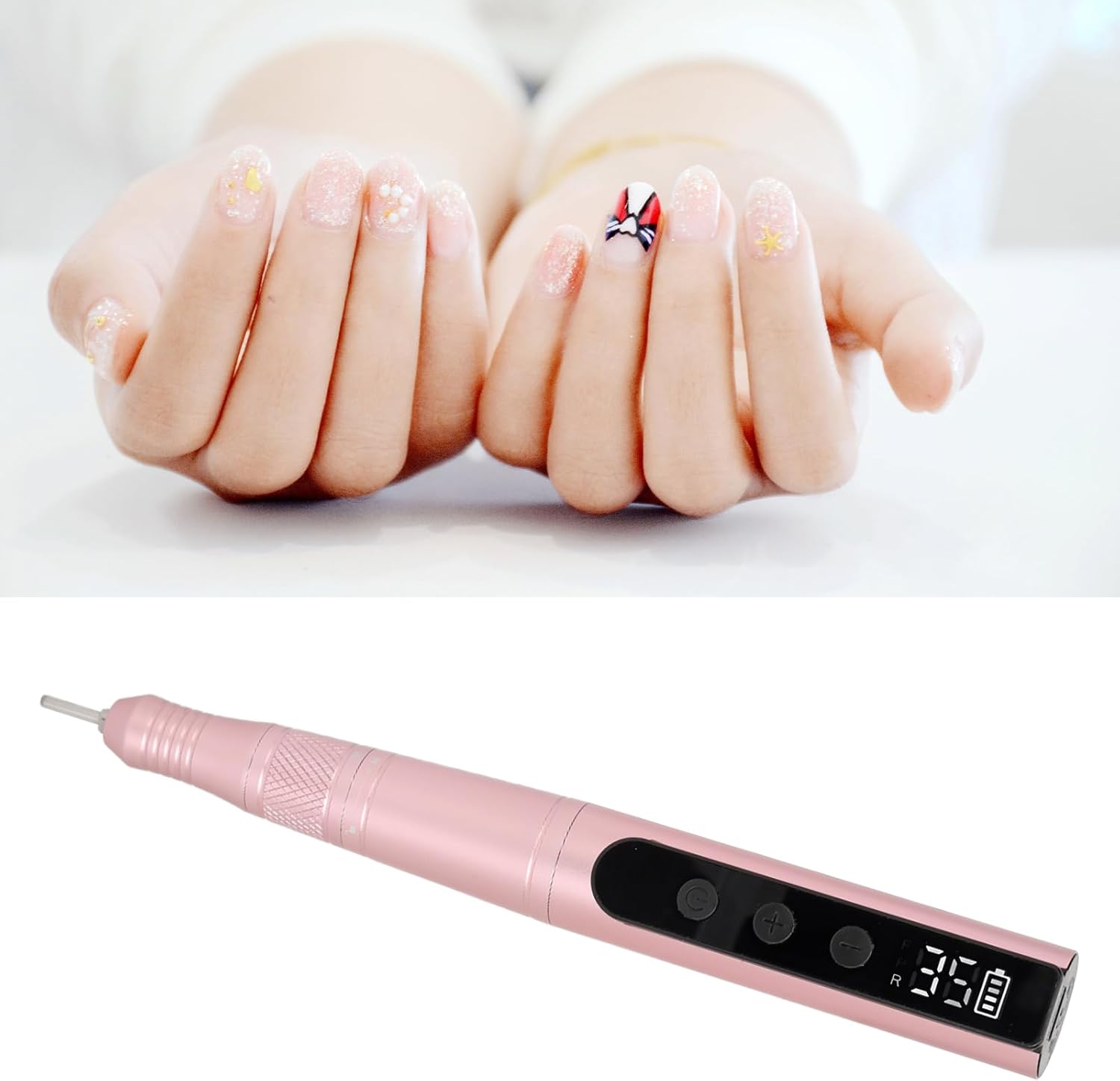 Electric Nail Grinder Nail Polisher 35000rpm Portable Rechargeable Manicures Pedicures Nail Polish Pen ()