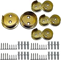 Vista 12 de QCAA Juego de soportes de barra de armario de latón macizo extra resistente, 1-1/2 pulgadas, con tornillos de acero inoxidable, blanco, 4 pares