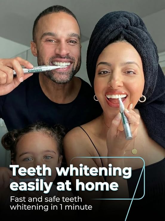 Teeth Whitening Pen 2 Pack (8ml) Fast-Acting Whitening Gel with Brush Applicator Portable Travel Kit for Professional Stain Removal & Brighter Smile