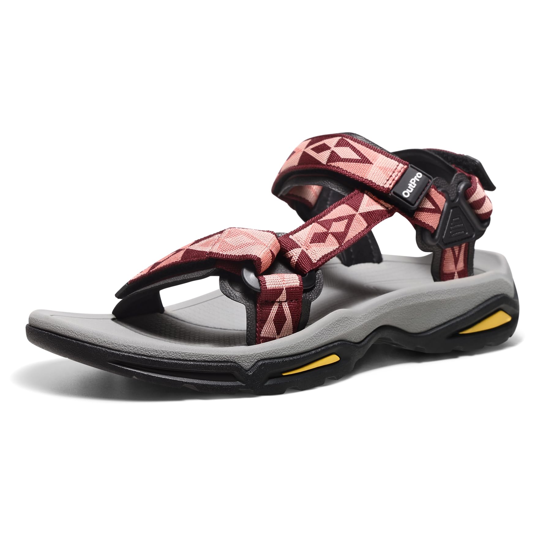 OutPro Damen Sport-& Outdoor Sommerschuhe Flach Atmungsaktiv Trekking-& Wandersandalen, Sport-Sandalen mit Fußgewölbeunterstützung, Strand, Reisen, sportlich