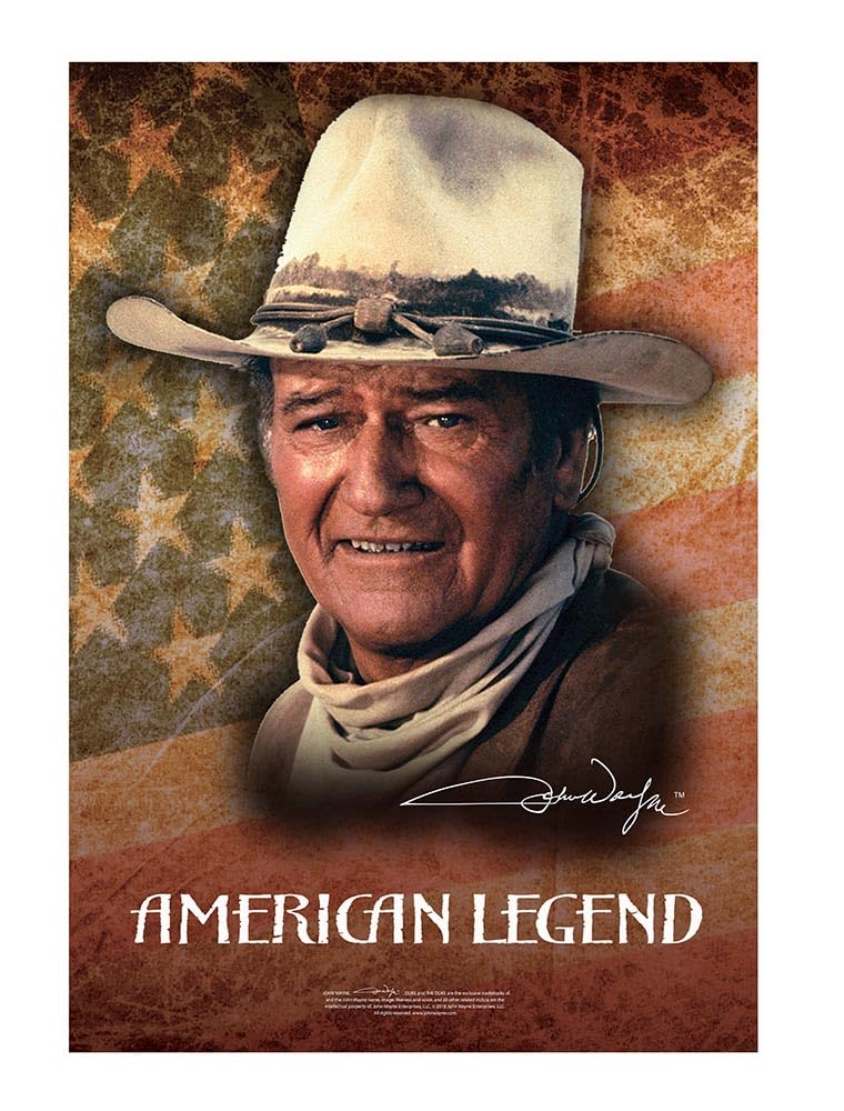 JOHN WAYNE 8"x11.5" TIN SIGN -"AMERICAN LEGEND"
