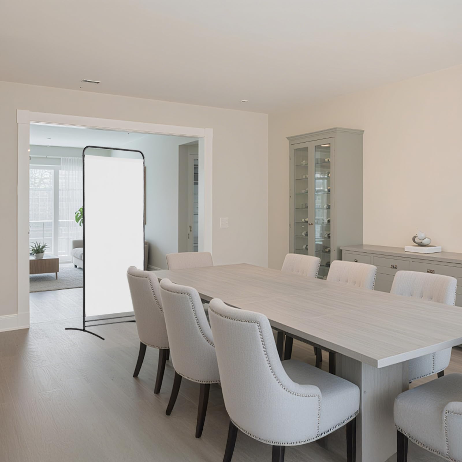 Angel Living Paravent Raumteiler Freistehend Sichtschutzwand Raumteiler Stellwand Trennwand Sichtschutz für Büros Balkon Schlafzimmer Außengarten (Weiß, 1 Teilig)
