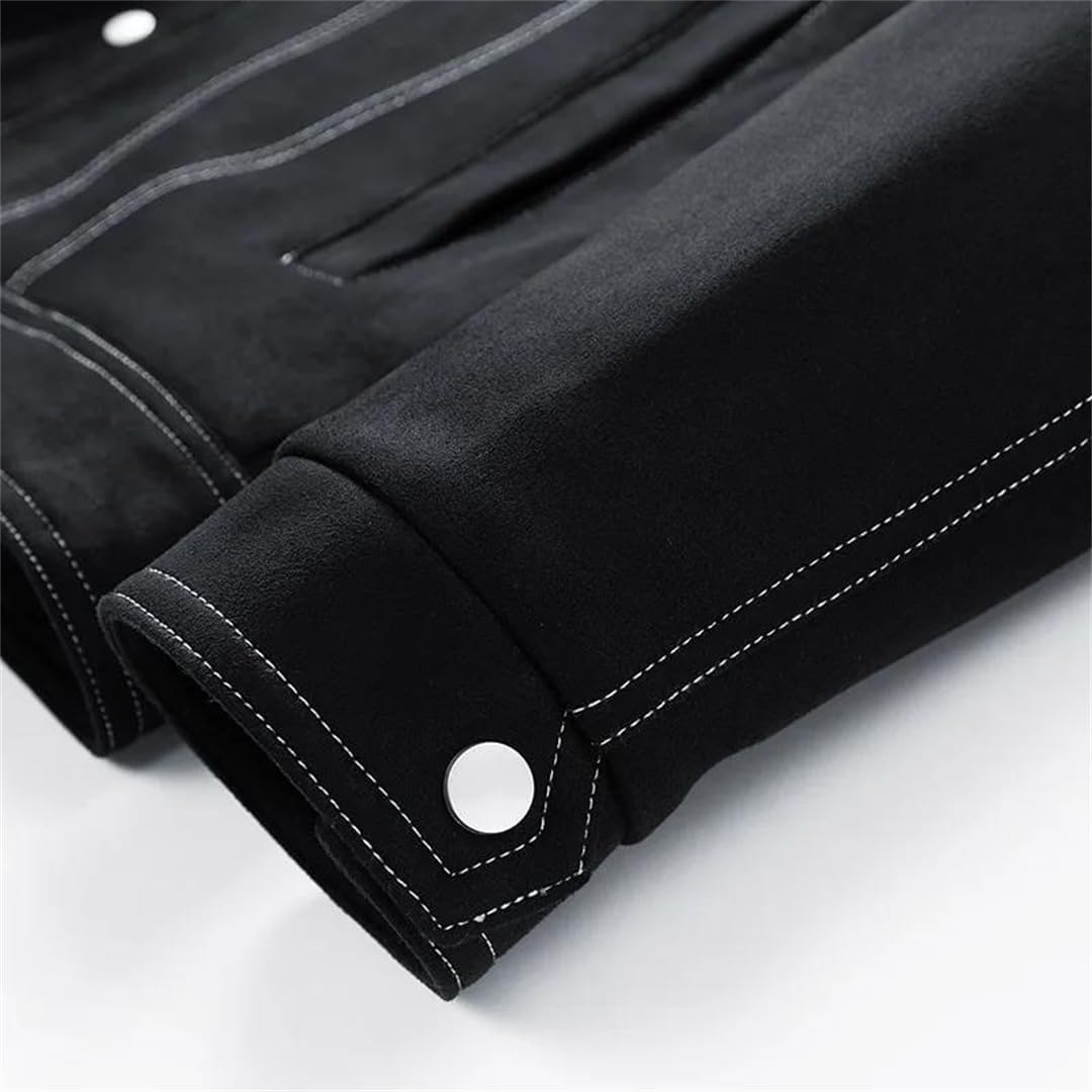 Men Winter Flip Collar Jackets Solid Color Fleece Thickening Keep Warm Leisure Coats