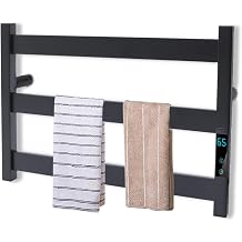 200W Electric Towel Warmer Rack, Wall Mounted Towel Drying Rack for Bathroom, Wide Hardwired Bar, Black Towel Warmer with Timer and Smart Temperature Control 3 Tiers