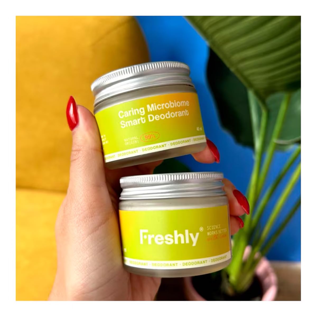 Freshly Cosmetics Caring Microbiome – Desodorante natural sin aluminio ni alcohol, 40 ml