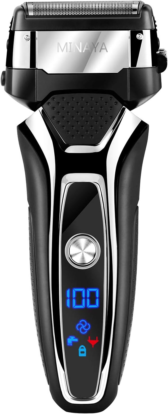 Amazon メンズ シェーバー 往復式 電動 髭剃り 電気 カミソリ Minaya 3枚刃 防水 お風呂剃り 丸洗い可 Usb充電式 電量表示 トリマー付き スマートロック搭載 Minaya メンズシェーバー 通販