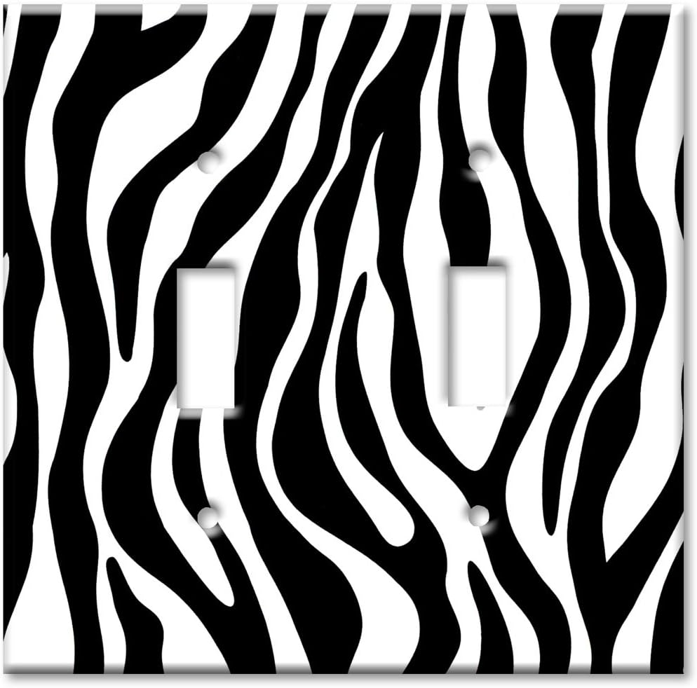 Art Plates - Zebra Print Switch Plate - Double Toggle
