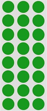 ChromaLabel Green Removable Dot Stickers, 1/2 Inch, 1200/Pack