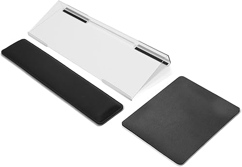 Miniatura 10 de Soporte para reposamuñecas para teclado de computadora, juego de reposamuñecas de teclado de espuma viscoelástica, base de silicona antideslizante,