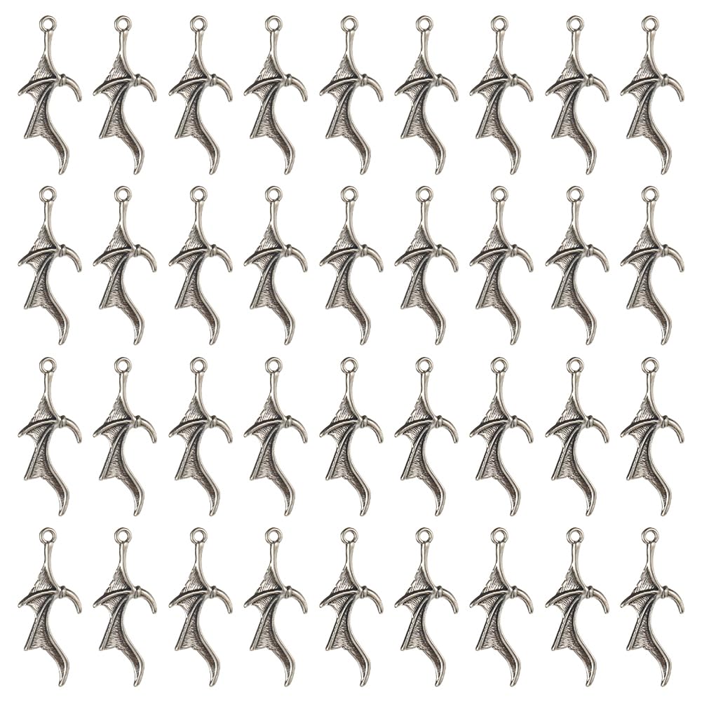 Breloque aile de chauve-souris style tibétain en alliage vintage pour bijoux