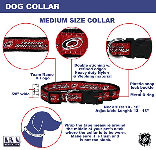 Pets First NHL Carolina Hurricanes Collar for Dogs & Cats, Medium. - Adjustable, Cute & Stylish! The Ultimate Hockey Fan Collar! - Thumbnail 6
