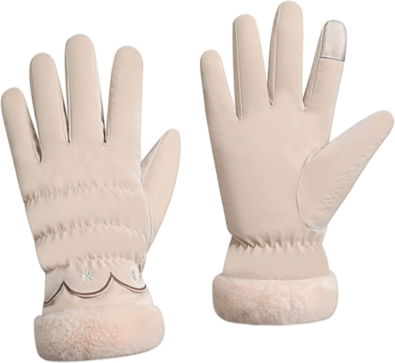 Womens Winter Gloves, Soft Plush Lining Windproof Warm Gloves, Waterproof Touchscreen Thermal Glove for Cold Weather