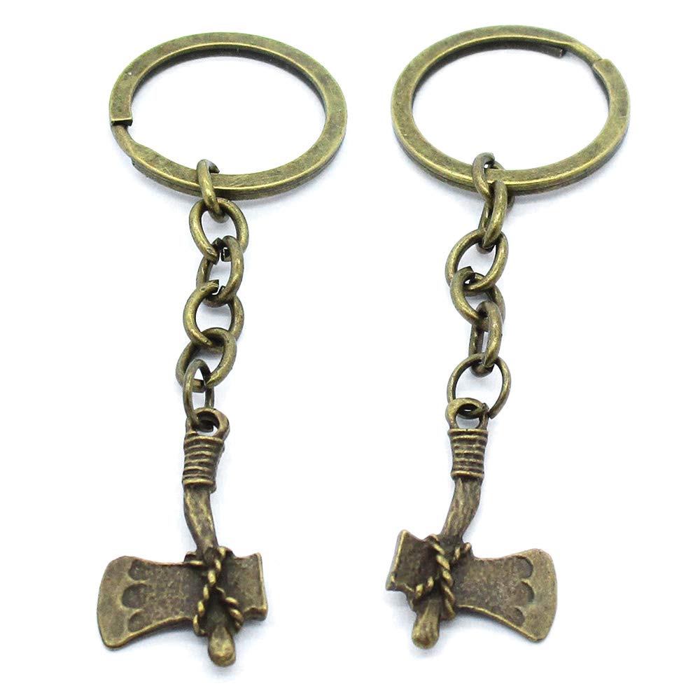 4044 Charms 5 Pieces Antique Bronze Tone Keychain Keyring Jewellery Clasps Suppliers TK0895 Axe Hatchet