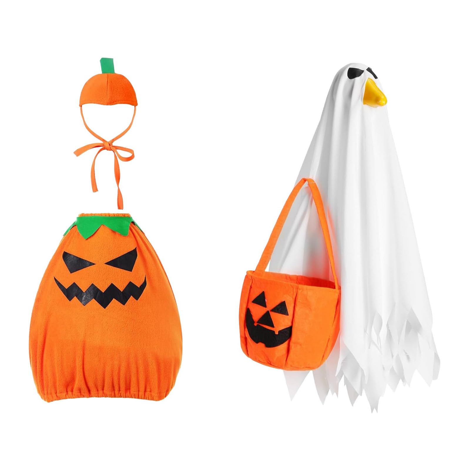 Tsophreniq Festival Geese Outfit Weather Resistant Polyester Halloween Attire for Yard Decorations with Pumpkin Pattern Weather Resistant Garden Decoration