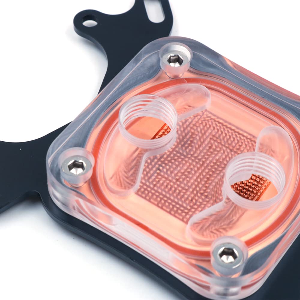 Enfriador de agua para CPU G1/4, base de cobre de 50 mm, bloque de agua universal para CPU, 5 x 5 x 3 cm, compatible con escritorio