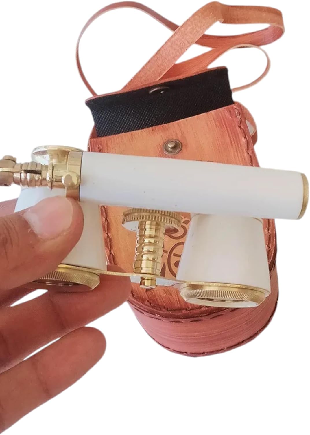 Binoculars Brass Opera Glasses Handmade White Resins Binoculars Gifts for Love Everyone Eachother Women's Day, Christmas Day