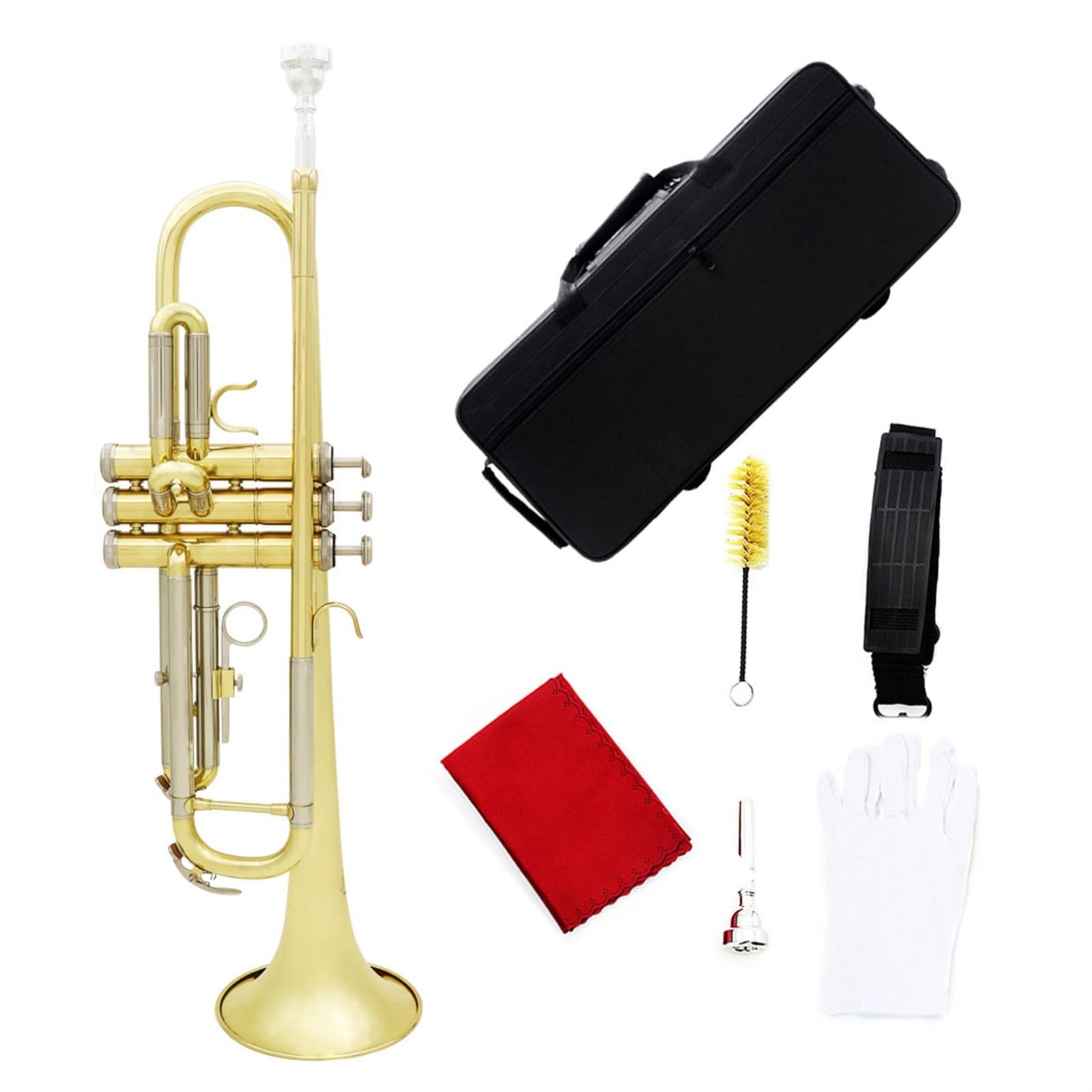 Blechblasinstrumente Trompete B-Trompete Aus Messing, Gold Und Silber, Zweifarbig, Trompete Für Anfänger, Blechblasinstrument