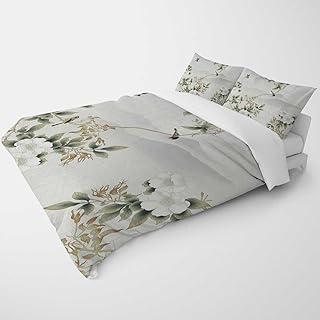 YANFENQI Full Duvet Cover Aesthetic Chinese Style Cherry Blossoms Plum Blossom Art Cabin Bedding for Kids Teens Adults (Full,80
