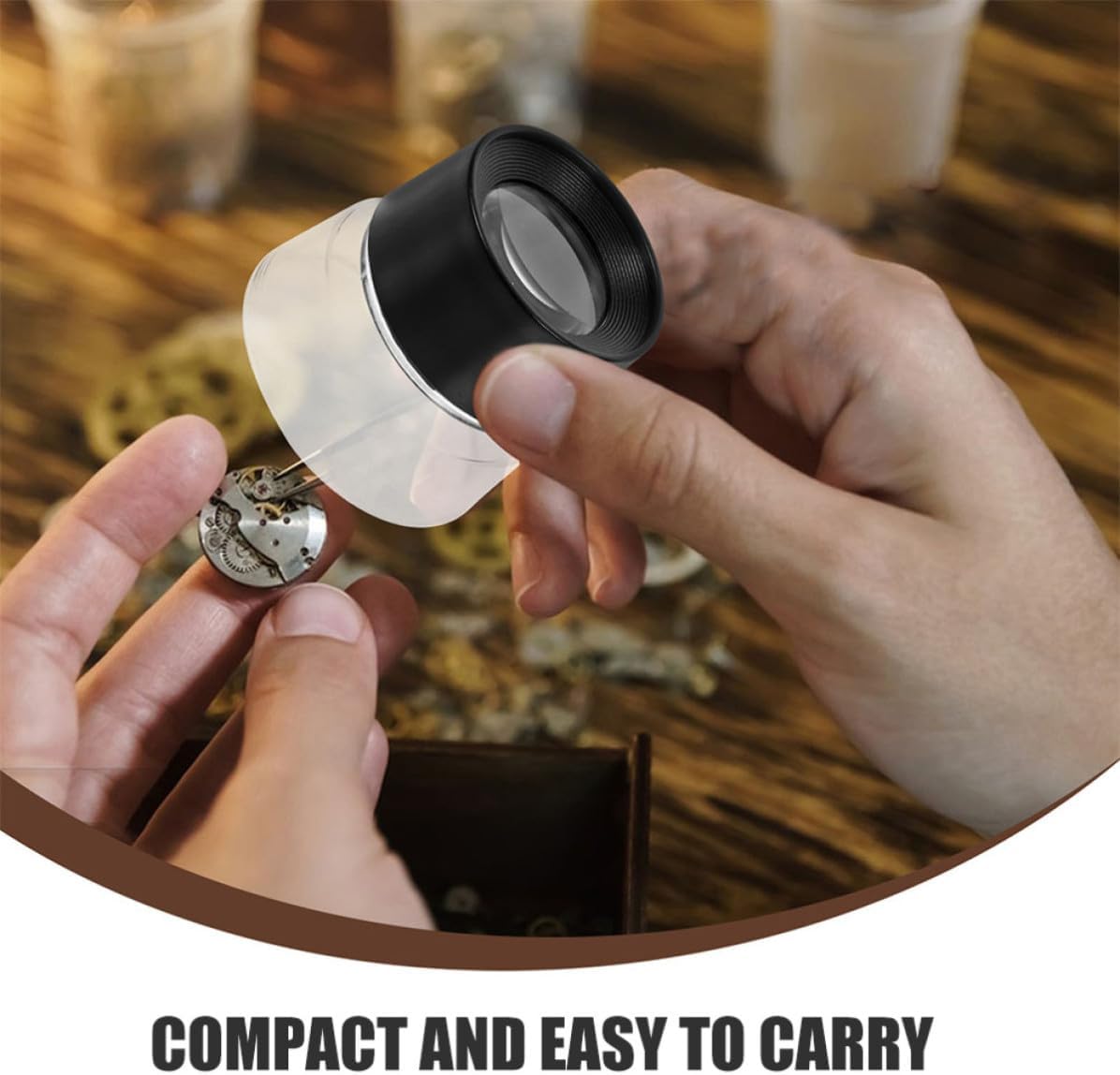 6 Pack 10x Jewelers Loupe, Pre Focused Cylindrical Glass Magnifier