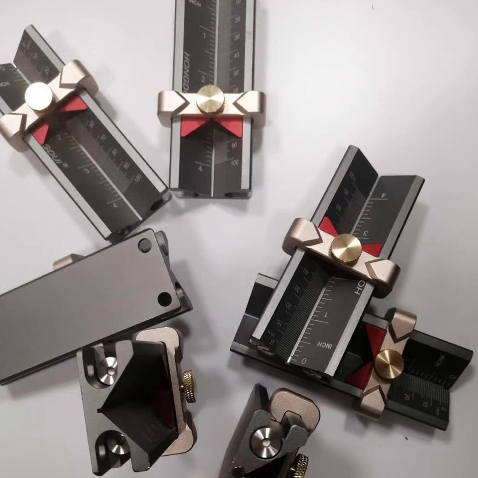 Medidor de profundidad de taladro, multifunción, medidor de profundidad, herramienta de carpintería, ayuda a la instalación, anillos de altura ajustables