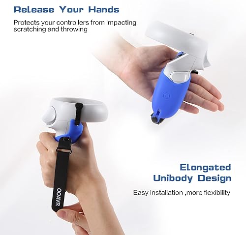 Miniatura 2 de OOAVR Controller Grip Cover for Oculus Quest 2,VR Silicone Face Pad,Lens Protection Cover,Thumbstick Covers,Sweat-ProofAnti-ThrowAdjustable(4pcs