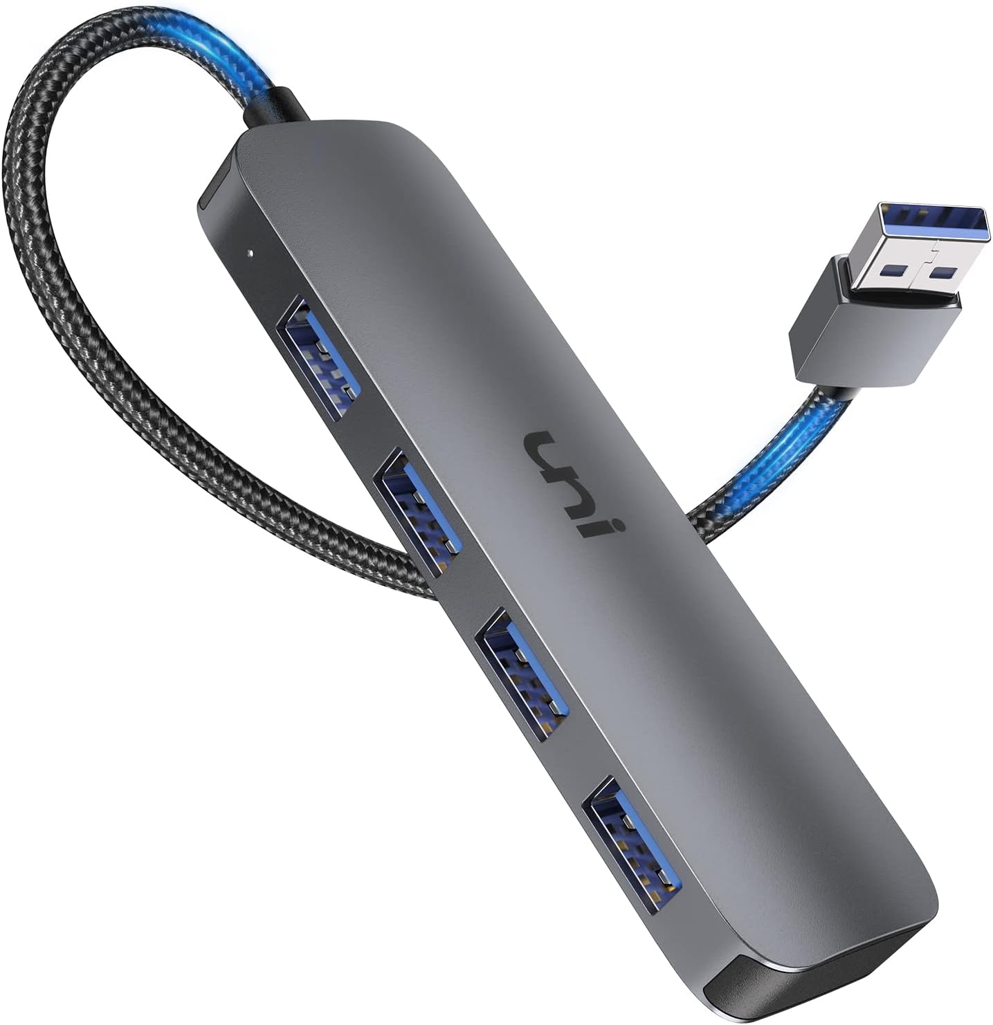 USB Hub 3.0, uni 4-Port USB Splitter for Laptop, Ultra-Slim Multiple USB Port Expander Compatible with Keyboard and Mouse Adapter, PC, MacBook Air, Mac Pro, iMac, Surface Pro, Flash Drive, Mobile HDD
