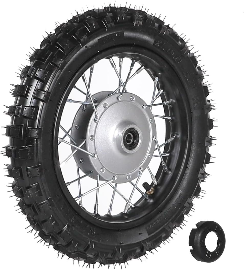 2.50-10 Front Rear Tire Rim Wheel 2.5-10 Drum Brake Pit Bike CRF50 XR50 Front & Rear Wheels Rims Tires Assembly 12mm Axle Bolt for Motocross Dirt Pit Bike PW50 TTR50 SSR Coolster 70cc