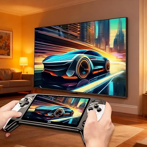 Miniatura 6 de Consola de juegos portátil retro X9, consola de juegos retro Saker de 64 GB con pantalla HD IPS de 5.5 pulgadas, más de 20000 juegos clásicos,