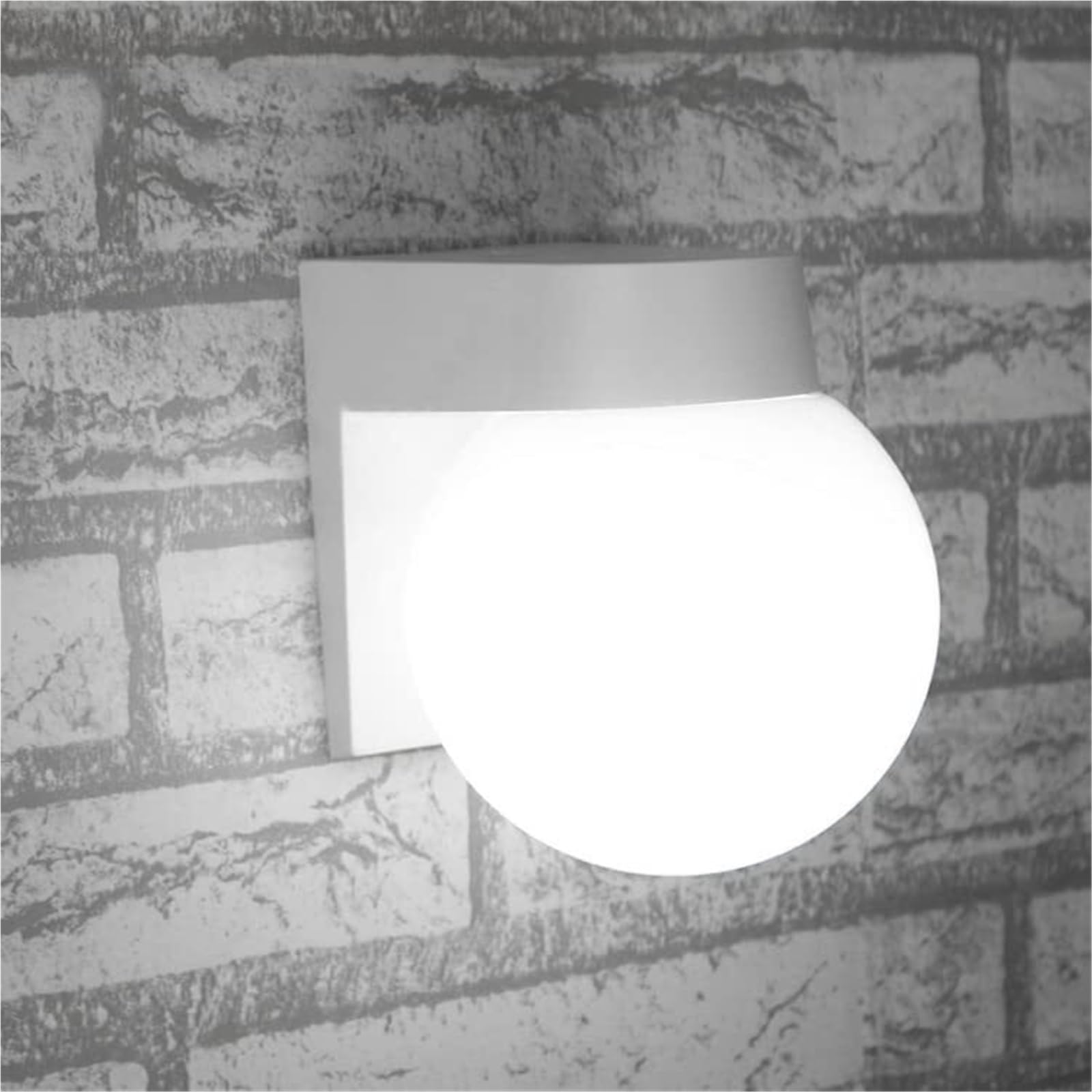 Khukhu White Base(3W) 15W Led Outdoor Light Fixture Terrace Wall Lanterns Lamp E27 Bulb,Waterproof Exterior Wall Sconce Lamp,Pmma Milky White Lampshade(,6000K)